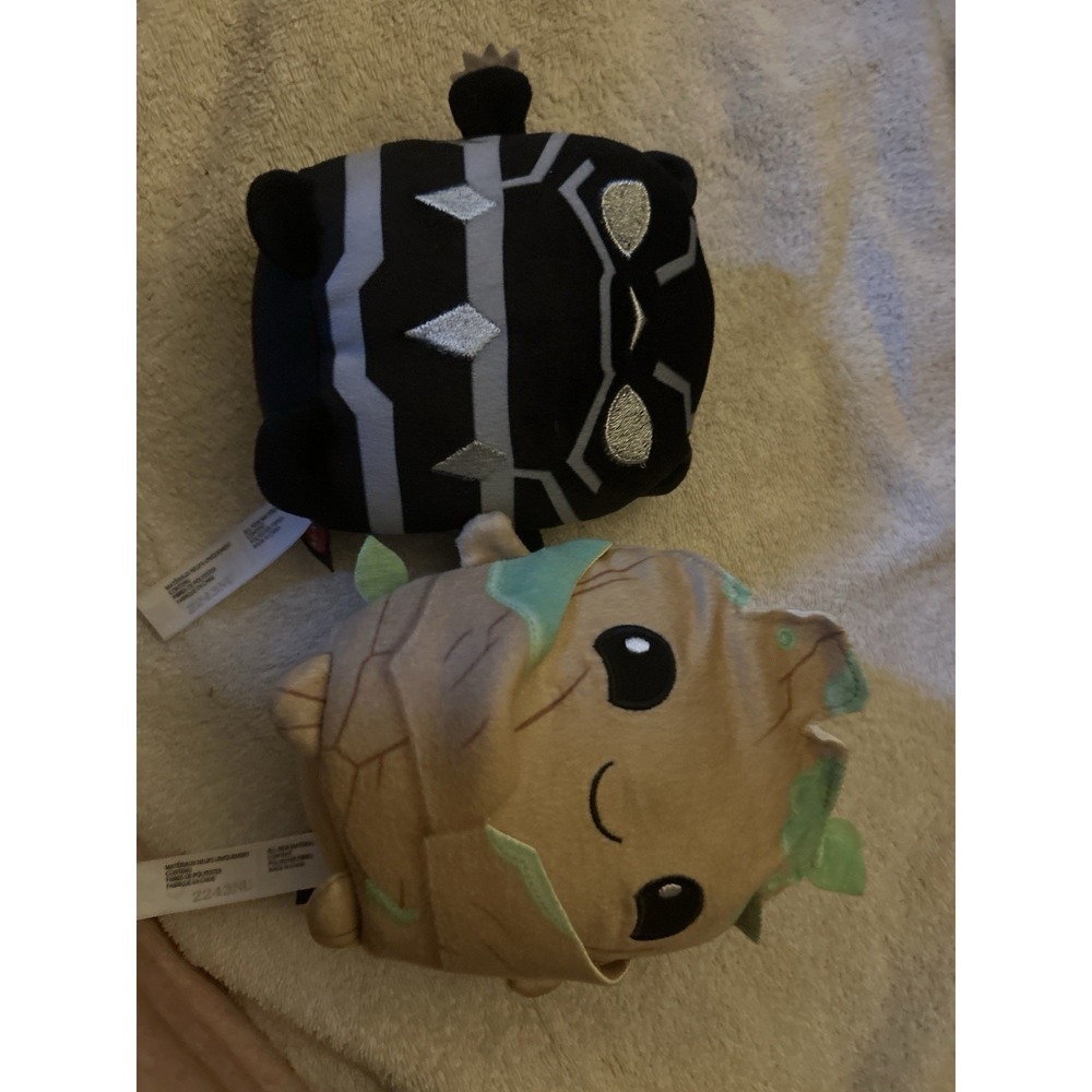 Marvel Plush Lot Black Panther & Groot‎ Stuffed Toys Superhero! Lot Of Two